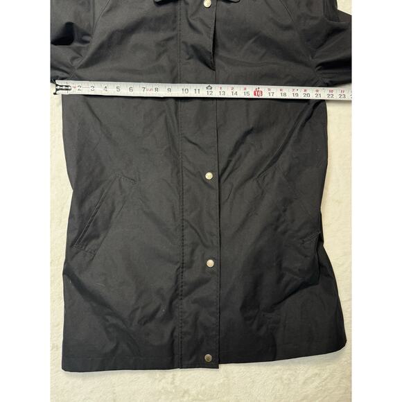 Burberry VTG Black Nova Check Removable Hood Rain Jacket Women’s Large - Picture 9 of 10